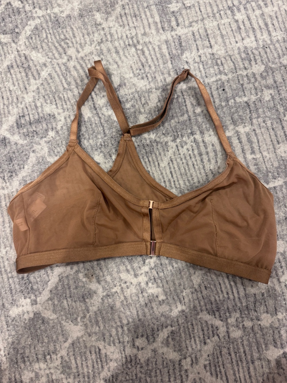 Auden Sheer Strappy Bralette in Brown